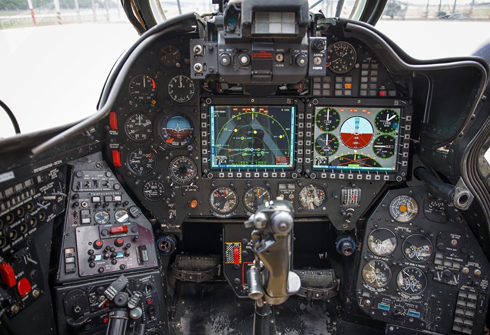 Trực thăng chiến đấu Mi-35M của Nga phô diễn sức mạnh - 10
Bảng điều khiển của phi công trực thăng Mi-35M. (Ảnh: Sputnik)