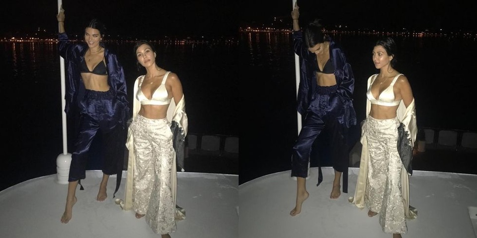"Sao" ra phố với thời trang "đồ ngủ" - 10
Kendall và Kourtney