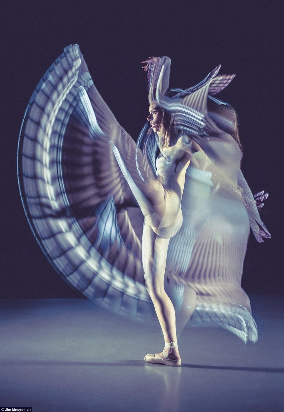 Bức “Improvisation” (Ngẫu hứng) ở hạng mục ảnh Chỉnh sửa, của tác giả Jim Mneymneh (Canada), chụp tại Montreal, Canada, ghi lại hình ảnh một nữ vũ công đang luyện tập.