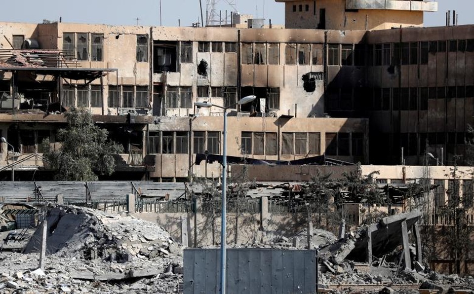 Ngày tàn của phiến quân IS tại thủ phủ Raqqa - 14 Toàn cảnh bệnh viện Quốc gia Raqqa, sào huyệt cuối cùng của IS ở Syria.