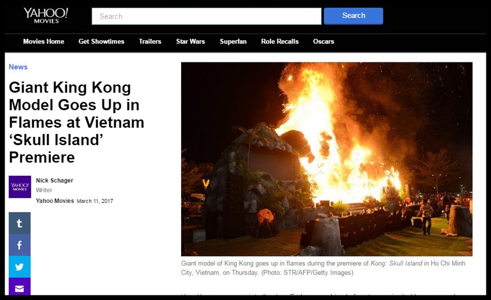 “Kong” thu về hơn 18 tỷ đồng tại Việt Nam chỉ sau một ngày công chiếu - 12 Trang tin điện ảnh của Yahoo