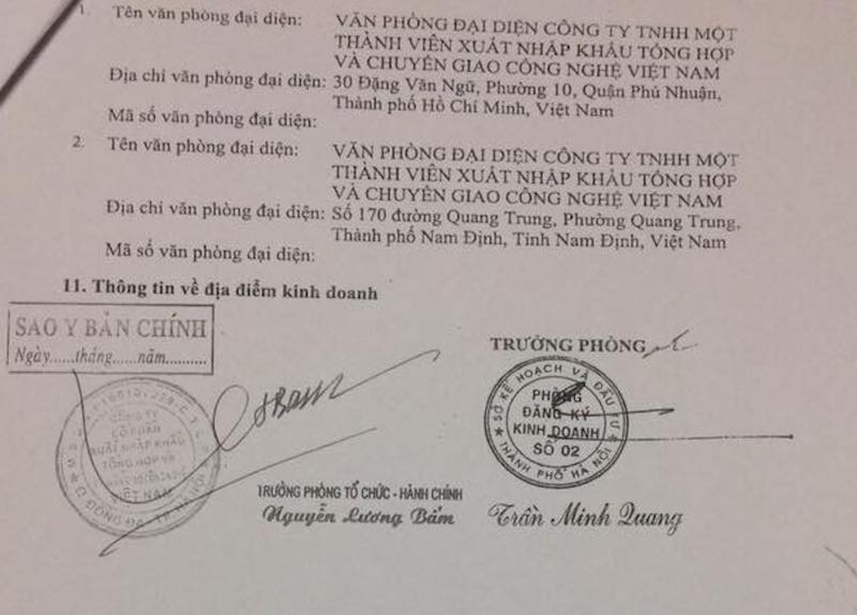 
Công ty Vinagimex đã trở thành công ty cổ phần từ năm 2012 với nhiều cổ đông sáng lập, trong đó có ông Nguyễn Văn Thịnh vừa là đại diện Liên minh HTX Việt Nam vừa là cổ đông cá nhân.
