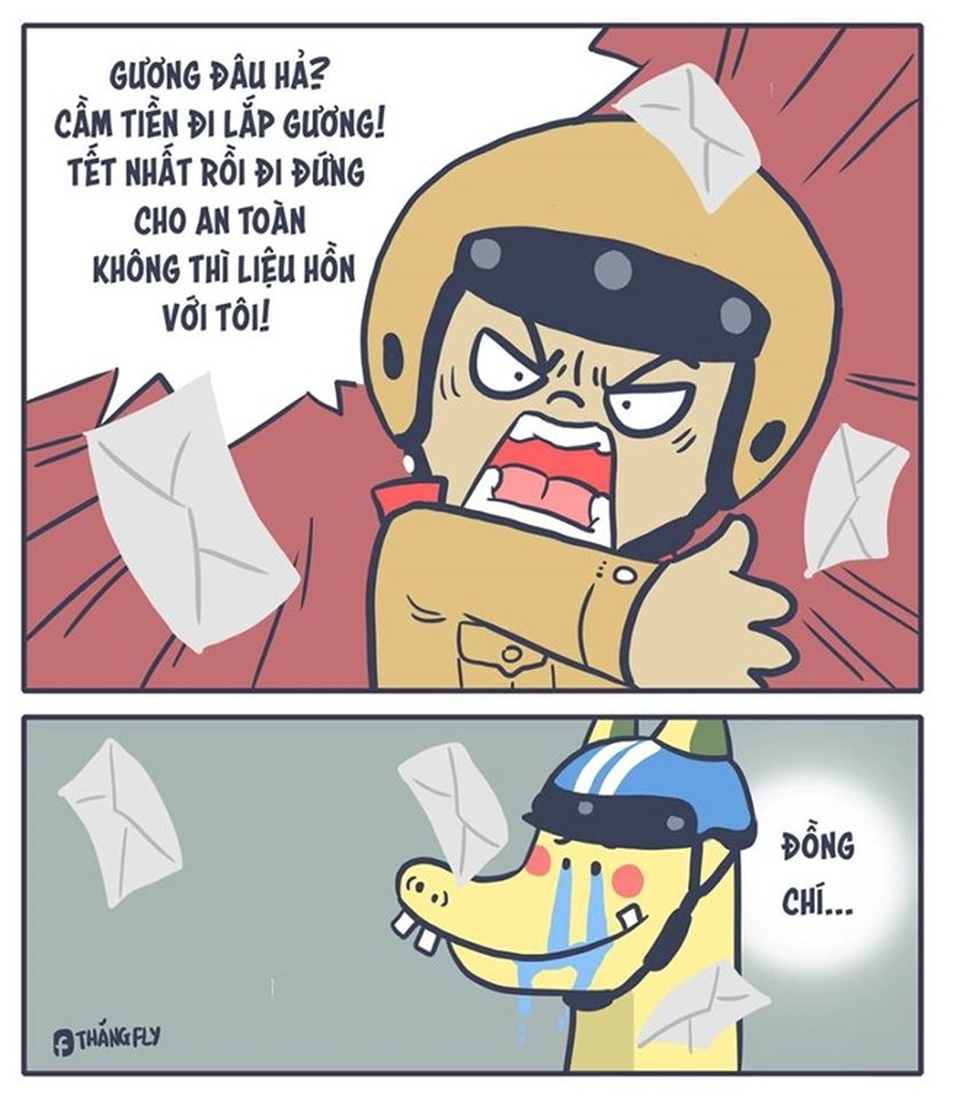 Bộ tranh hài hước kể ước mơ của thanh niên trong năm mới - 7 Các chú công an giao thông trở nên dễ thương hơn