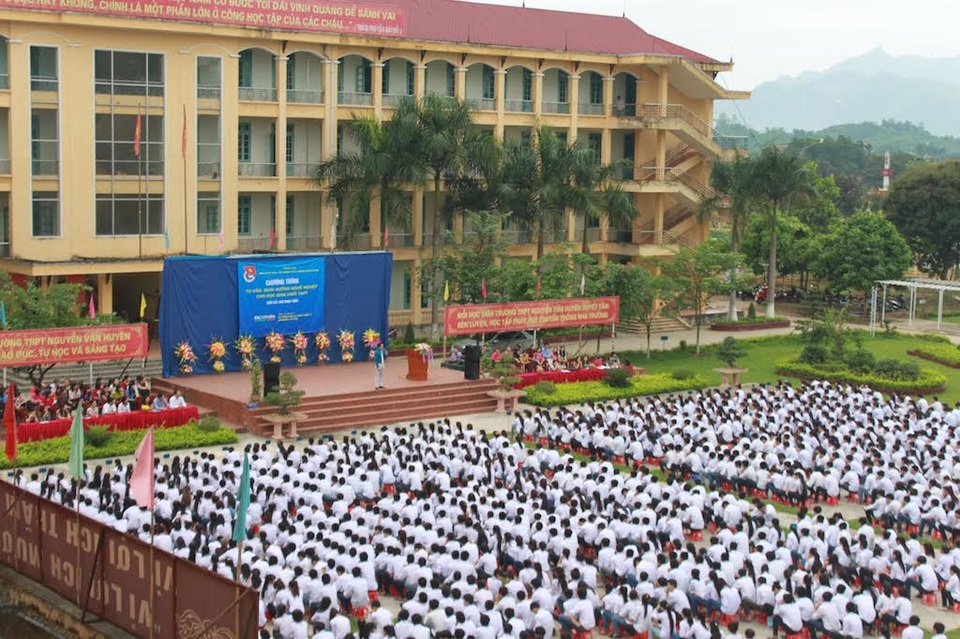 Triển khai dự án "Hướng nghiệp THPT 2017" - 2 Chuyên gia - diễn giả - doanh nhân Ngô Minh Tuấn trong buổi định hướng nghề nghiệp cho học sinh THPT Nguyễn Văn Huyên - Hà Nội