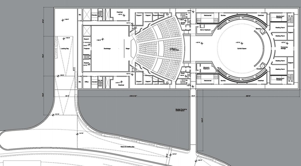 Kích thước của khu vực chỗ ngồi chính sẽ nhỏ hơn nhiều so với một khán phòng cỡ lớn, điển hình như Bill Graham Civic Auditorium với 7.000 chỗ ngồi trong sự kiện ra mắt của iPhone 7.