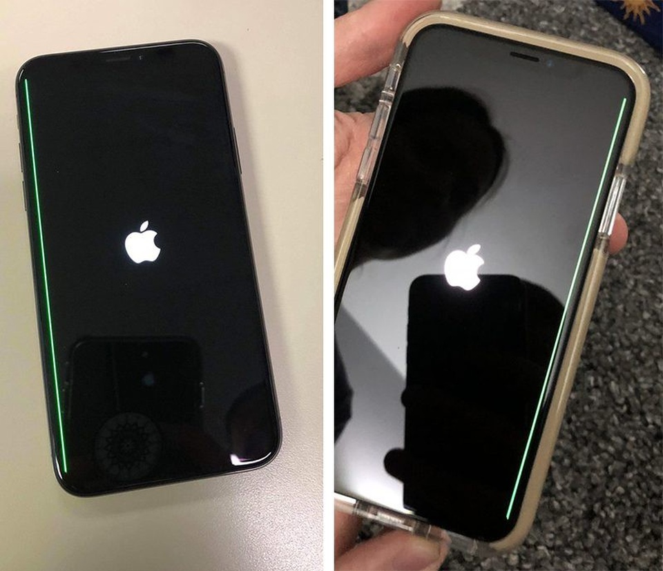 Ít nhất 25 trường hợp iPhone X gặp lỗi sọc xanh màn hình - 1 Lỗi sọc xanh xuất hiện ở cả cạnh trái và phải màn hình.