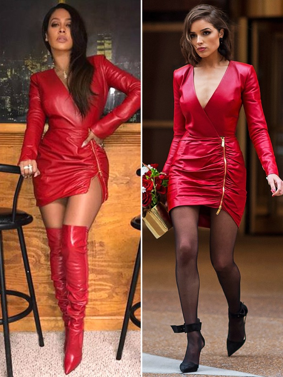 Khi người đẹp liên tục "đụng hàng" - 10
LaLa Anthony, Olivia Culpo rực rỡ với váy đỏ