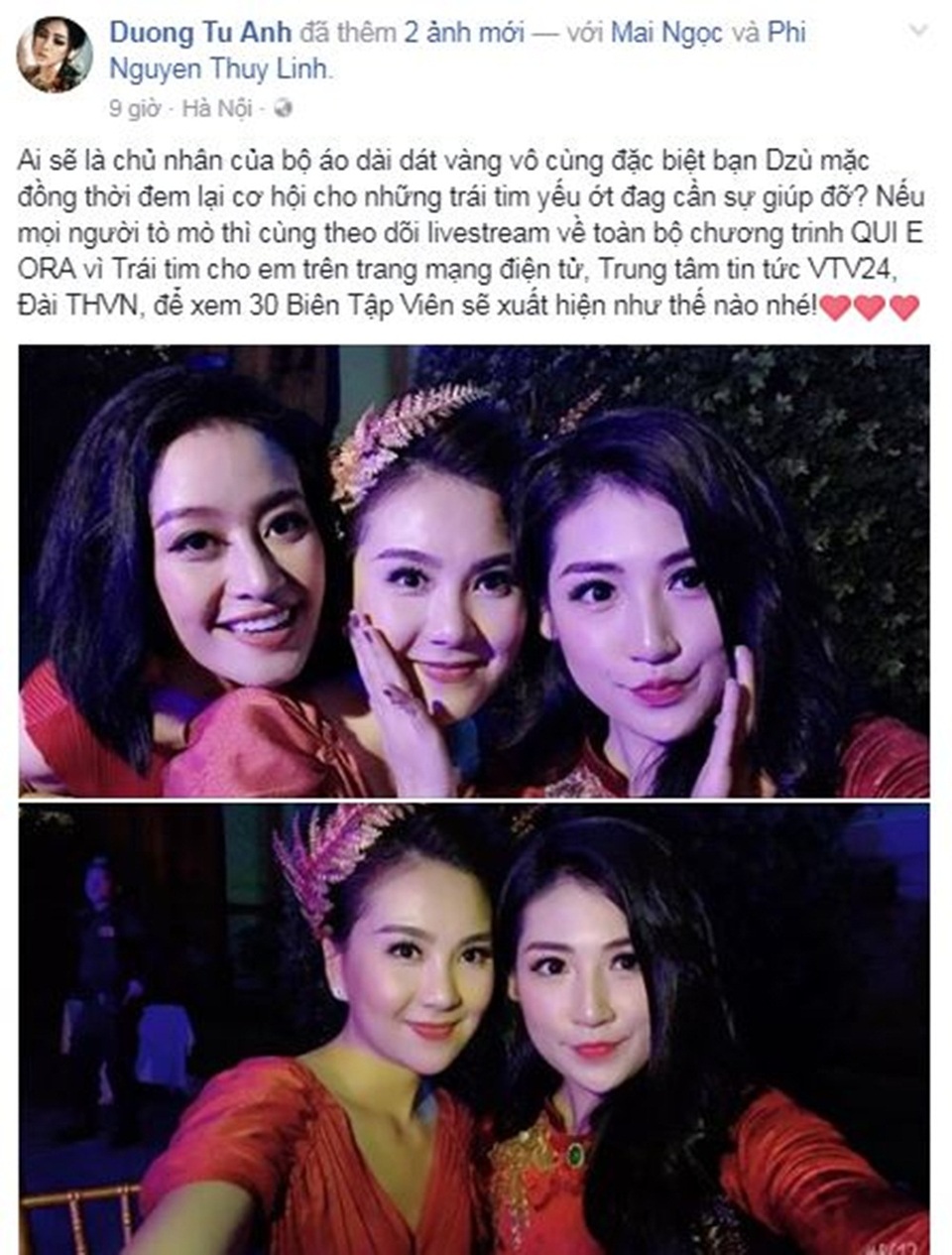 Á hậu Dương Tú Anh đẹp xuất thần trong thiết kế áo dài dát vàng - 1 Á hậu Dương Tú Anh chia sẻ cảm xúc khi trước giờ G khi đấu giá sản phẩm áo dài dát vàng của NTK Đỗ Trịnh Hoài Nam vừa mang về từ tuần lễ thời trang thế giới NewYork Couture Fashion Week.