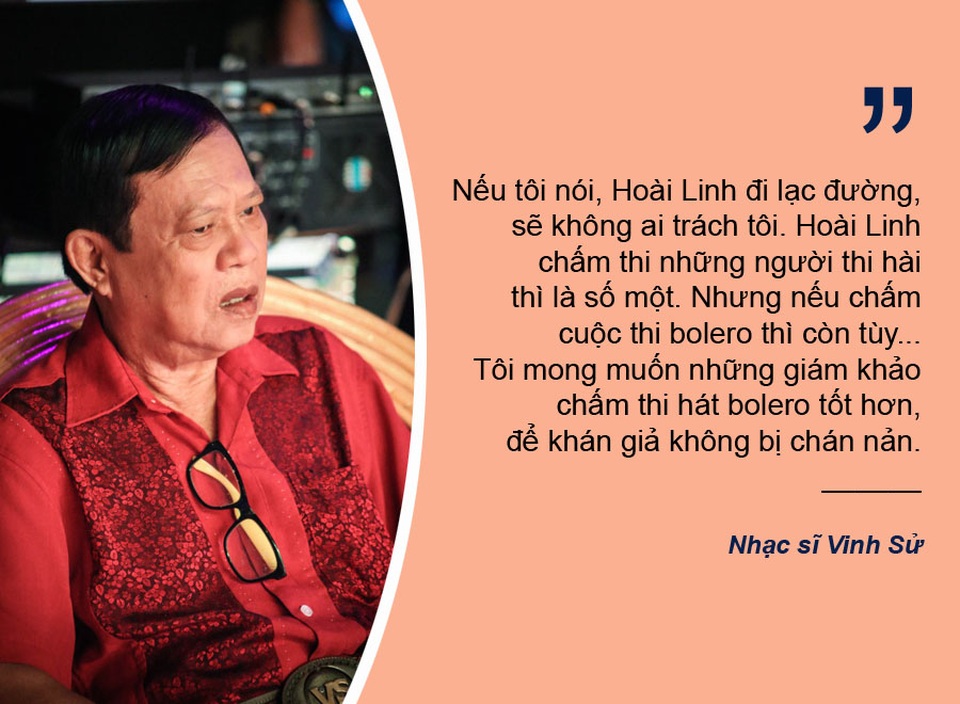 Tranh cãi chuyện Hoài Linh chấm thi hát và bất ngờ hình ảnh vợ võ sư Bảo Châu - 1 Xem thêm: Nhạc sĩ Vinh sử lên tiếng sau khi chê “Hoài Linh thì biết gì về bolero”
Thực hư việc nhạc sĩ Vinh Sử chê Hoài Linh không biết gì về Bolero