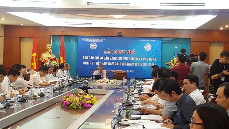 
Lễ công bố chỉ số ICT Index 2016 tại Bộ TT&TT.
