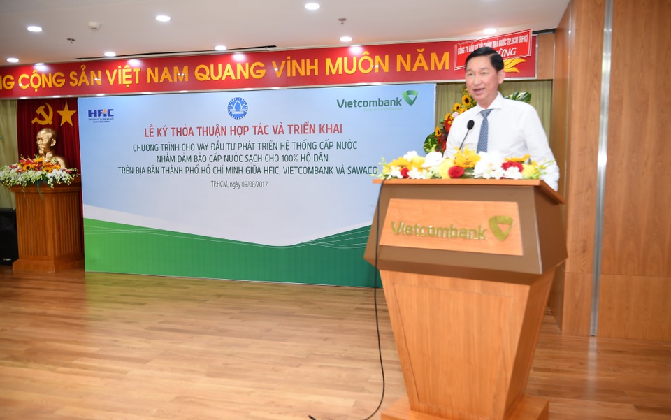 Vietcombank, HFIC và Sawaco ký thỏa thuận hợp tác phát triển hệ thống cấp nước sạch - 1 Ông Trần Vĩnh Tuyến - Phó Chủ tịch thường trực UBND Tp. HCM phát biểu tại Lễ ký kết