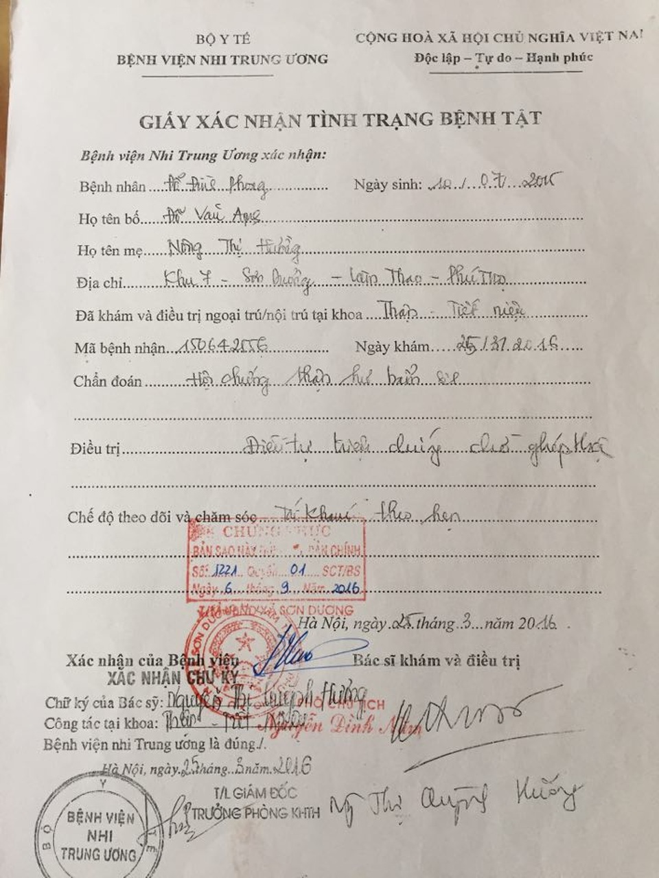 Xót xa bé 2 tuổi dân tộc Tày bụng to như cái trống vì hội chứng thận hư - 3 Phương pháp điều trị của Phong Điều trị triệu chứng, chờ ghép thận.
