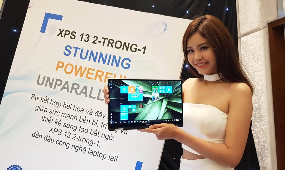 Dell mang laptop mỏng nhất thế giới về Việt Nam, giá 55 triệu đồng - 2 Màn hình XPS 13 có thể xoay gập và cảm ứng