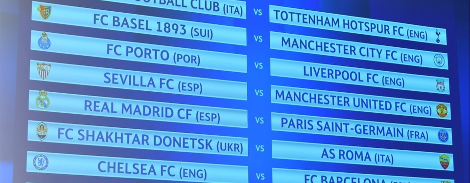 Chelsea gặp Barcelona, MU đối đầu Sevilla ở vòng 1/8 Champions League - 1
Kết quả bốc thăm vòng 1/8 Champions League 2017-18