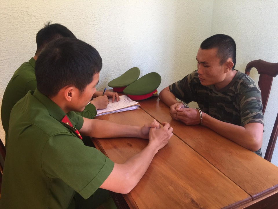 
Đối tượng Tuấn tại cơ quan điều tra
