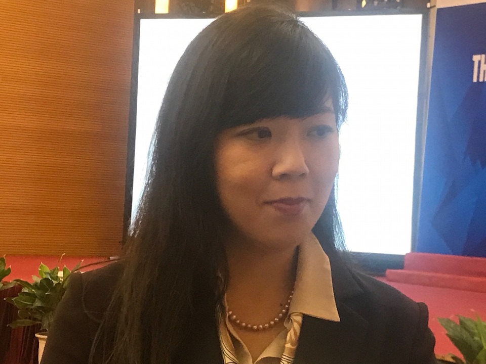 "Khu vực APEC tiếp tục đối mặt những thách thức từ thiên tai..." - 2 Bà Mizuho Okimoto-Kaewtathip - Trưởng Chương trình Chính sách xã hội và Quản trị UNICEF Việt Nam phát biểu bên lề Hội nghị.
