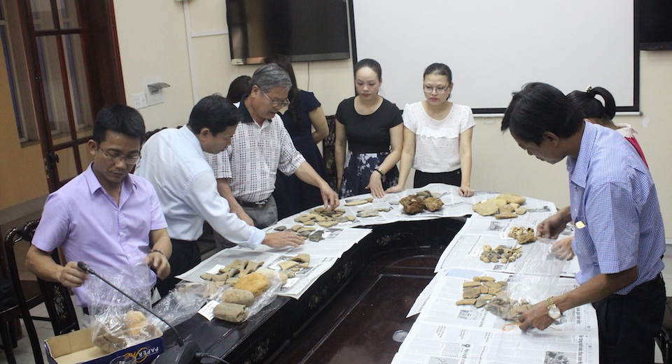 Một số hiện vật khai quật được tại các địa điểm khảo sát.