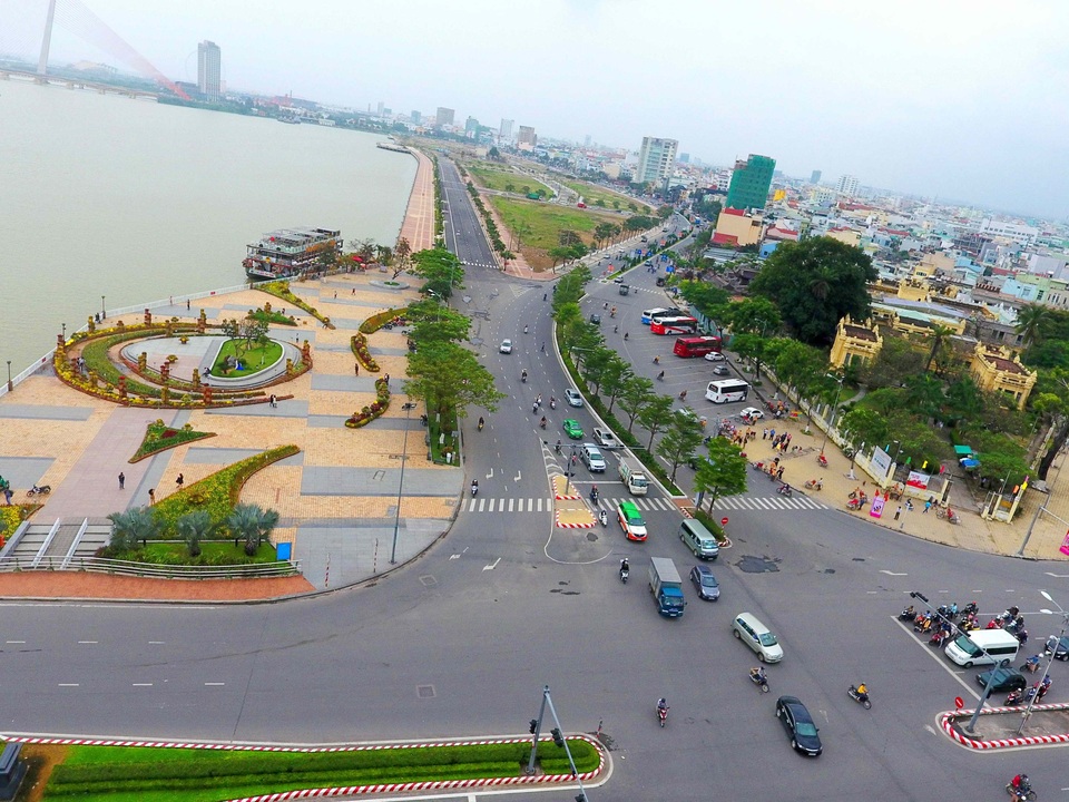 Ngắm Đà Nẵng từ trên cao trời đất vào xuân - 3 Một góc cảnh khác tại nút giao đuôi Cầu Rồng