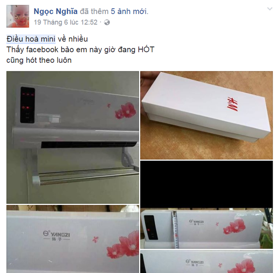 Giải mã cơn sốt điều hòa mini dùng một mùa trên mạng xã hội Facebook - 3 Rất nhiều người dùng đã chia sẻ thông tin về loại điều hòa này