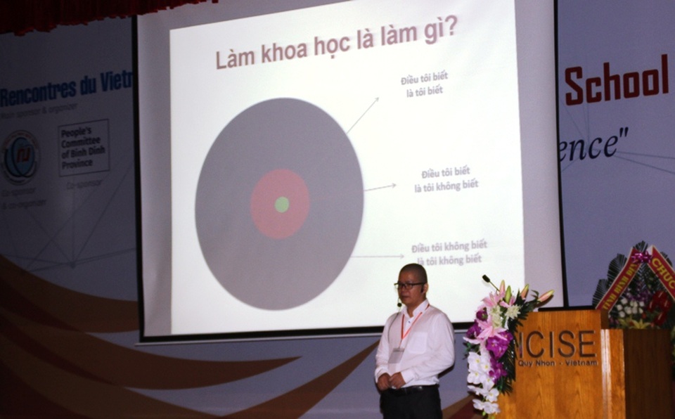 Truyền lửa đam mê khoa học trong giới trẻ - 2 TS. Giáp Văn Dương trình bày bài giảng cho các học viên
