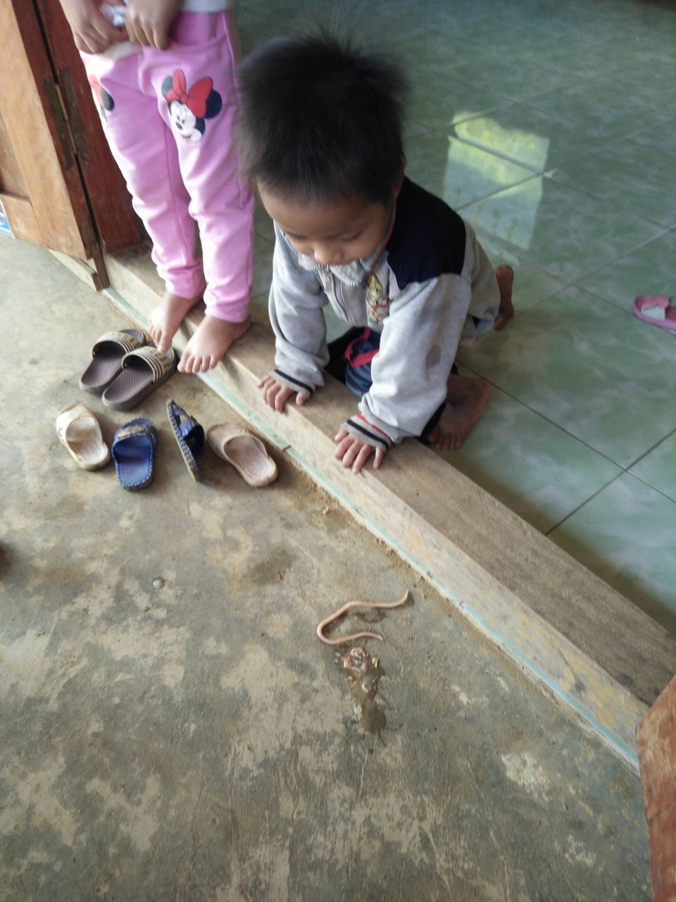 Rùng mình cảnh học sinh nôn ra giun - 3 Các em nhiễm giun ở điểm trường Tiểu học Mô Rỗi thuộc trường Tiểu học Trà Tập