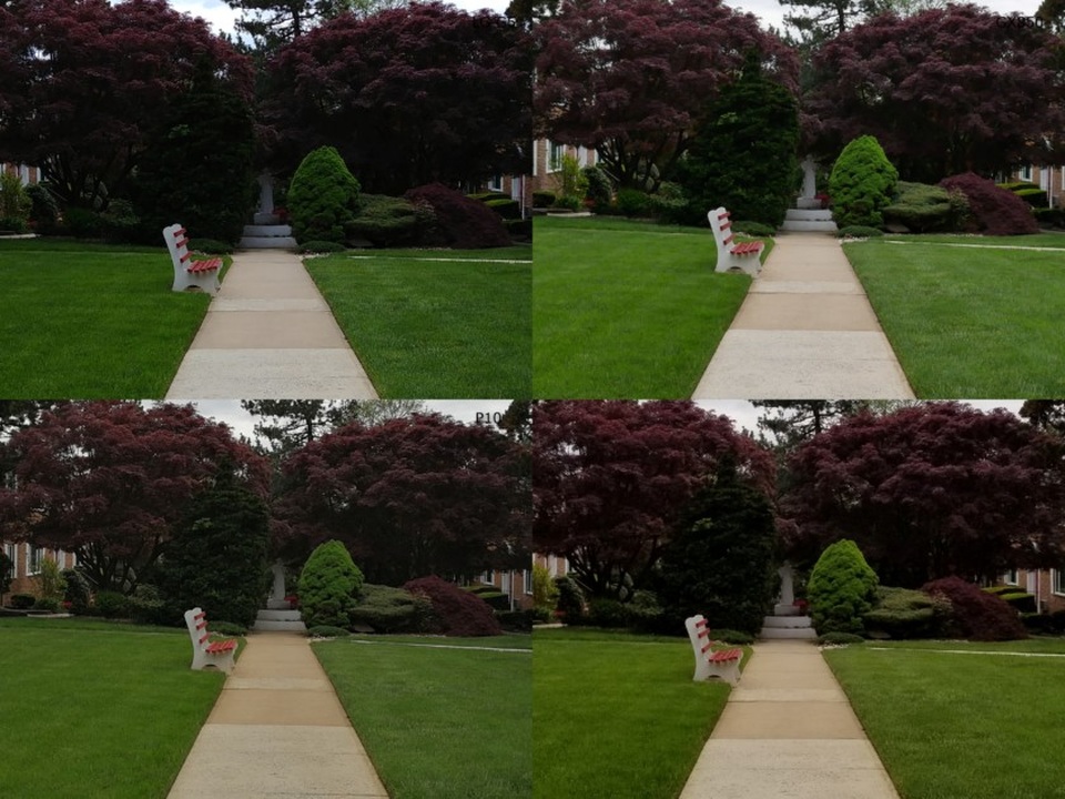 Ở bài test đầu tiên, máy ảnh Lumix GX850 và Galaxy S8 làm tốt hơn các thiết bị còn lại nhờ xử lý độ phơi sáng, chi tiết vật thể, dải tần nhạy sáng và độ chính xác của màu sắc đều rất tốt. LG G6 chụp cảnh tương đối ổn, nhưng khi nhìn lên bầu trời, chúng ta có thể thấy rằng nó tái hiện các đám mây không được tốt. Huawei P10 trái lại, cho ra ảnh tái hiện thiếu chiều sâu và có phần nịnh mắt.