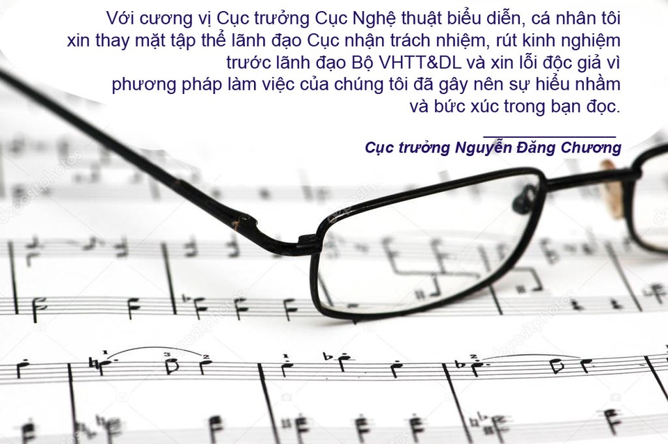 “Nóng” chuyện cấp phép ca khúc và thu phí tác quyền âm nhạc - 2 Xem thêm: Cục trưởng Cục NTBD nhận lỗi, rút kinh nghiệm vụ cấp phép 324 ca khúc