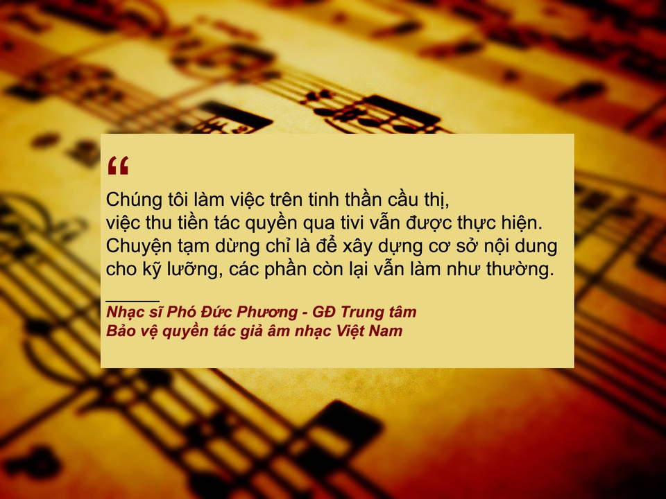 “Nóng” chuyện cấp phép ca khúc và thu phí tác quyền âm nhạc - 4 Xem thêm: Tạm dừng thu phí âm nhạc tại các phòng nghỉ khách sạn ở Đà Nẵng