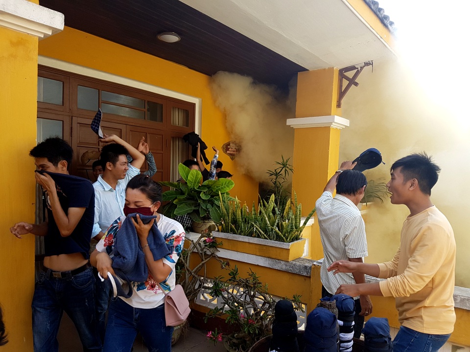 
Một cảnh giả định trong buổi diễn tập.
