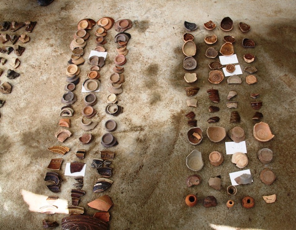 Hàng ngàn hiện vật gốm đã bị vỡ được phát hiện ở các di chỉ gốm ở Bình Định