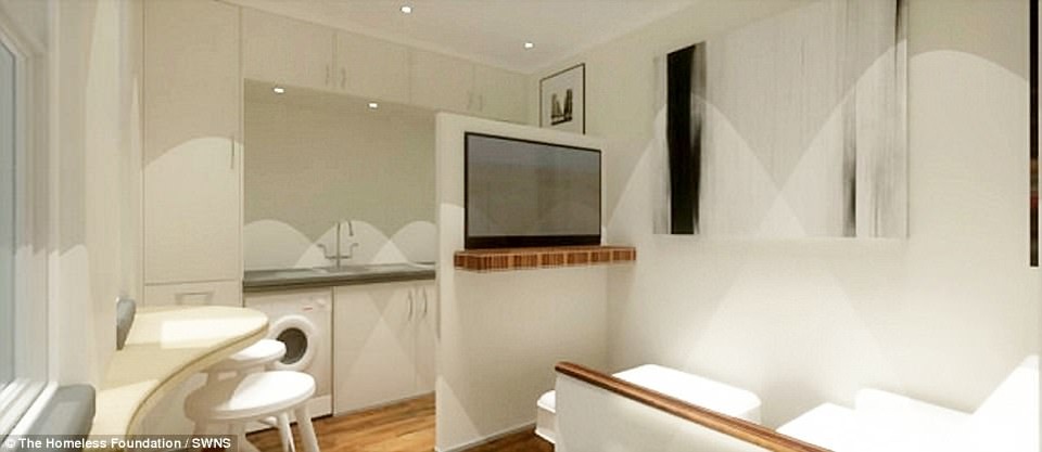 Ngoài ra, dự án còn hướng đến việc hỗ trợ nhà ở cho sinh viên, cho lao động thu nhập thấp ở những khu vực thiếu nhà ở. Thiết kế nhà ở mini này đã bao gồm cả phòng ngủ, phòng bếp, phòng tắm và khu vực sinh hoạt giải trí.