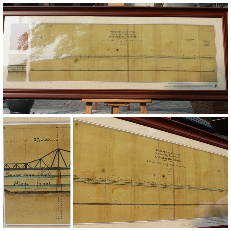 Bản vẽ tổng thể các nhịp cầu của công trình cầu Long Biên - một công trình rất được người Pháp cũng như người dân thủ đô quan tâm.