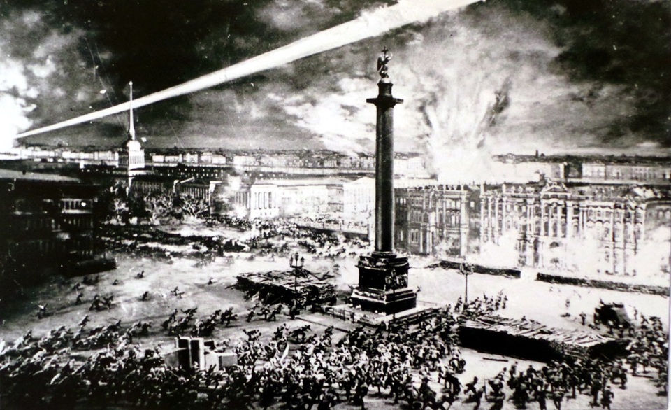 Lực lượng cách mạng tấn công Cung điện Mùa Đông ngày 7/11/1917.