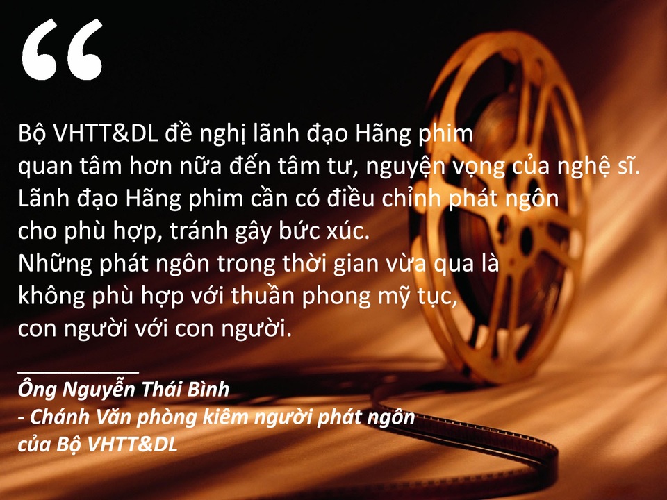 Chấn chỉnh phát ngôn tại Hãng phim và Vũ Thu Phương kể “bê bối ở Hollywood” - 1 Xem thêm: Bộ Văn hoá lên tiếng vụ ông Thuỷ Nguyên gọi NSƯT Quốc Tuấn là “Chí Phèo”