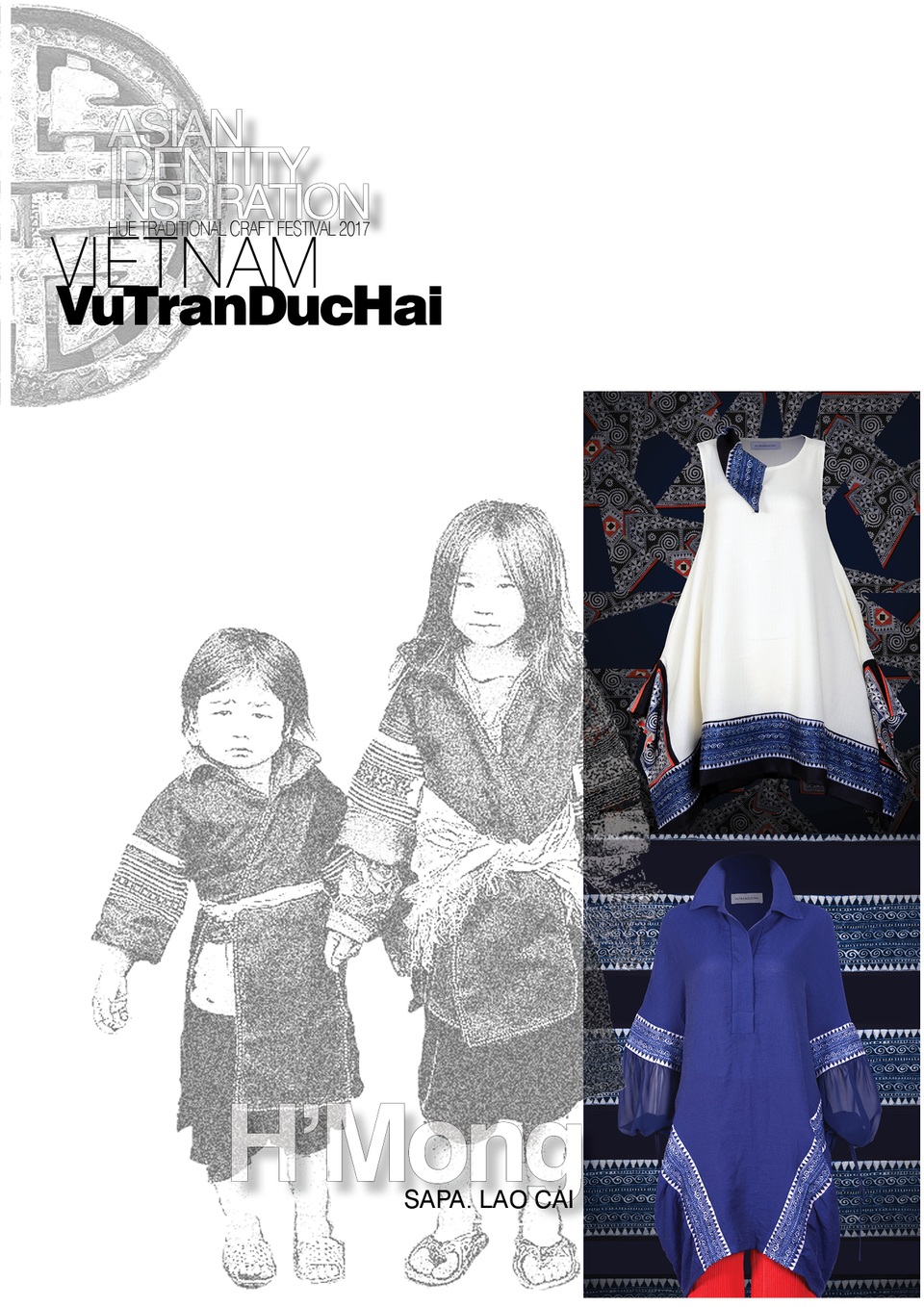 BST của NTM Vũ Trần Đức Hải mang tên Cung bậc Vùng Cao lấy cảm hứng từ những mảng khối trên những thửa ruộng bậc thang và chất liệu thô như đũi, Tafta và đặc biệt là họa tiết, thổ cẩm của người HMông tại miền Bắc