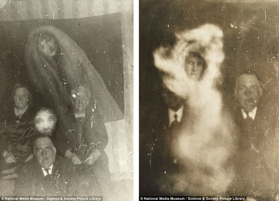 William Hope đã “ranh mãnh” sử dụng một tấm kính ảnh đã có sẵn hình ảnh “siêu linh”, sau đó, đem chụp một khuôn hình thứ hai chèn lên khuôn hình thứ nhất có sẵn ấy, tạo thành một bức ảnh “ma mị”. Thường hình ảnh “siêu linh” bị chụp nhòe nhoẹt để gia tăng hiệu ứng.