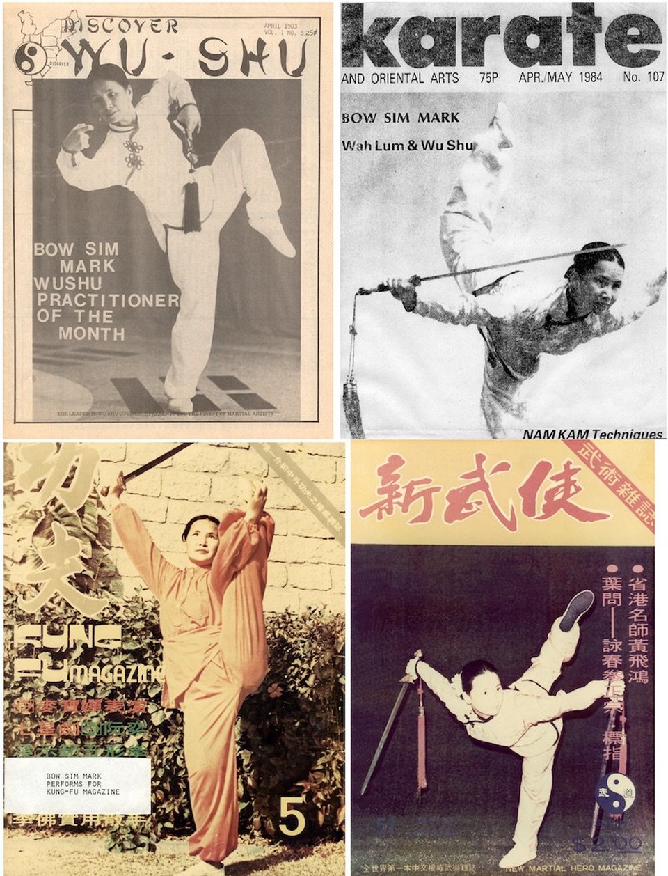 Bà Mạch trên bìa một số tạp chí võ thuật