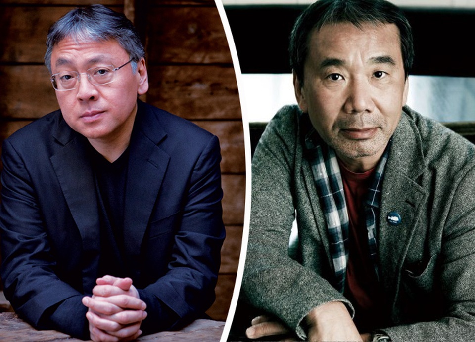 Kazuo Ishiguro: Đọc Sherlock Holmes cả tuổi thơ và giành Nobel Văn học - 4 Kazuo Ishiguro (trái) - Haruki Murakami (phải)