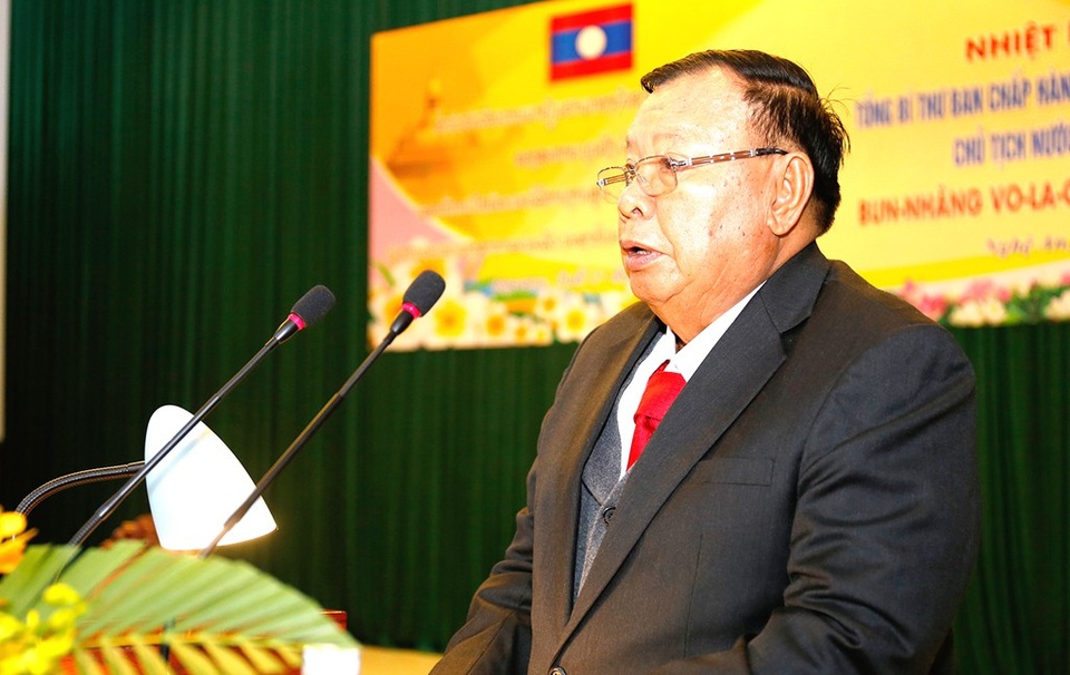 “Tình đoàn kết đặc biệt Lào - Việt Nam đã trở thành tài sản chung vô giá” - 1
Tổng Bí thư, Chủ tịch nước CHDCND Lào Bounnhang Vorachith nhấn mạnh: “Tình đoàn kết đặc biệt Lào - Việt Nam đã trở thành tài sản chung vô giá”