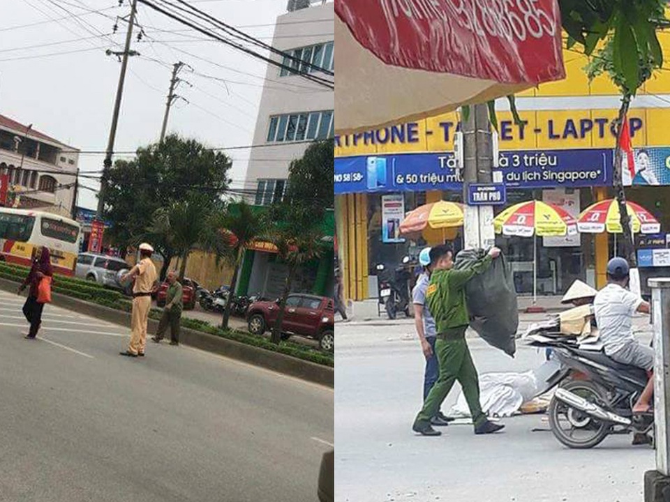 Cộng đồng mạng khen ngợi "chiến sĩ quét đinh" giữa trời nắng nóng - 2 
Công an TP Hà Tĩnh giúp các cụ già qua đường và giúp người buôn ve chai nhặt hàng rơi vãi.