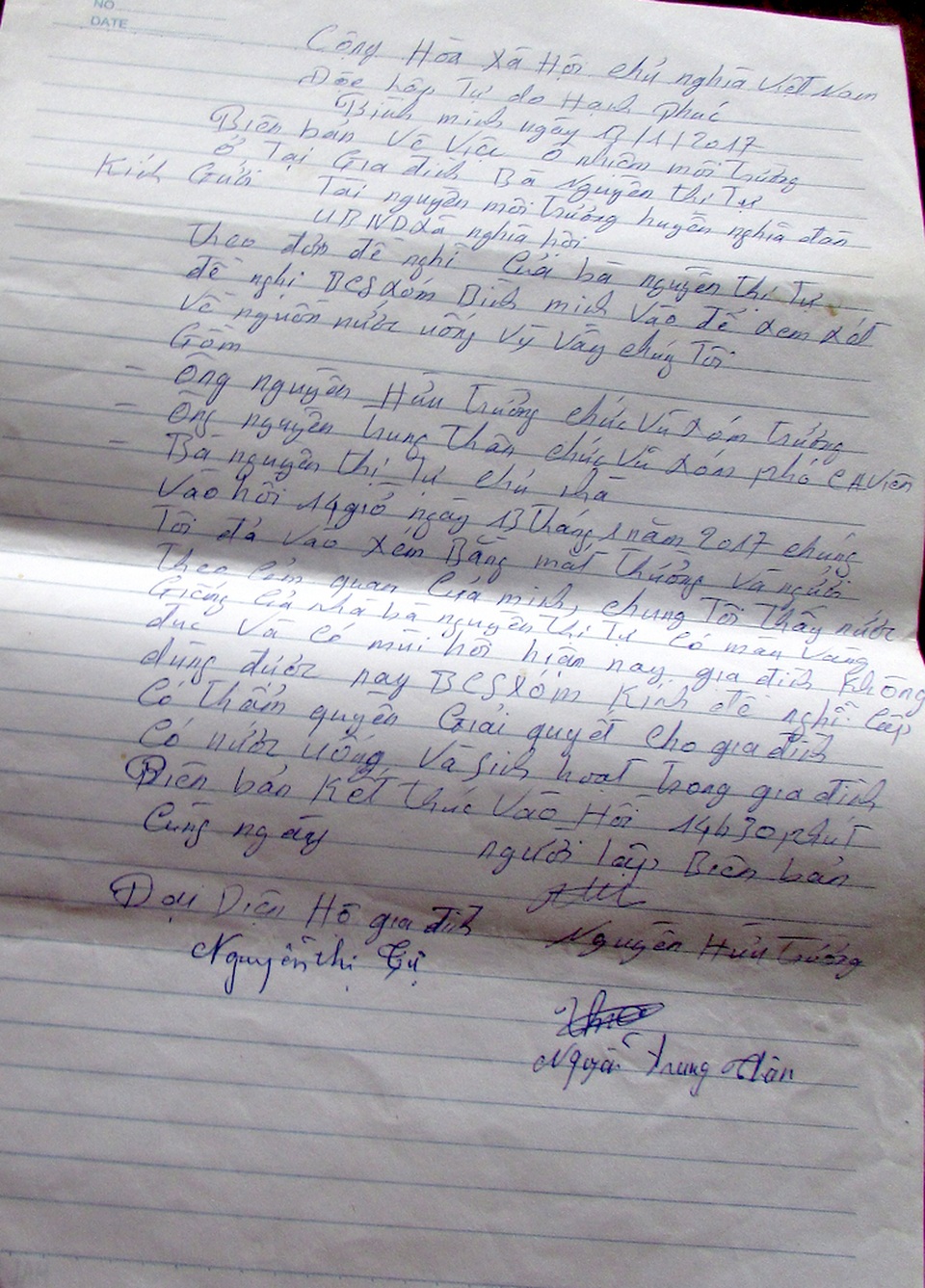 Đơn kiến nghị của gia đình Bà Nguyễn Thị Tự.