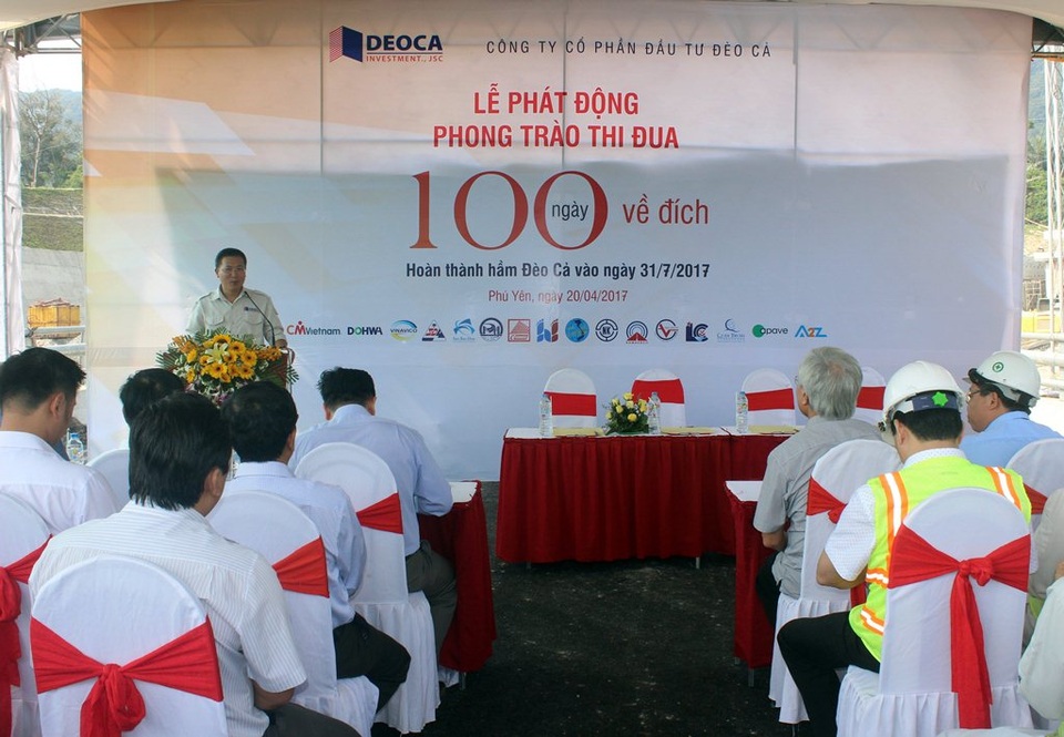 Hầm Đèo Cả sẽ về đích sau 100 ngày đêm - 1 Lễ phát động thi đua 100 ngày đêm vượt khó về đích