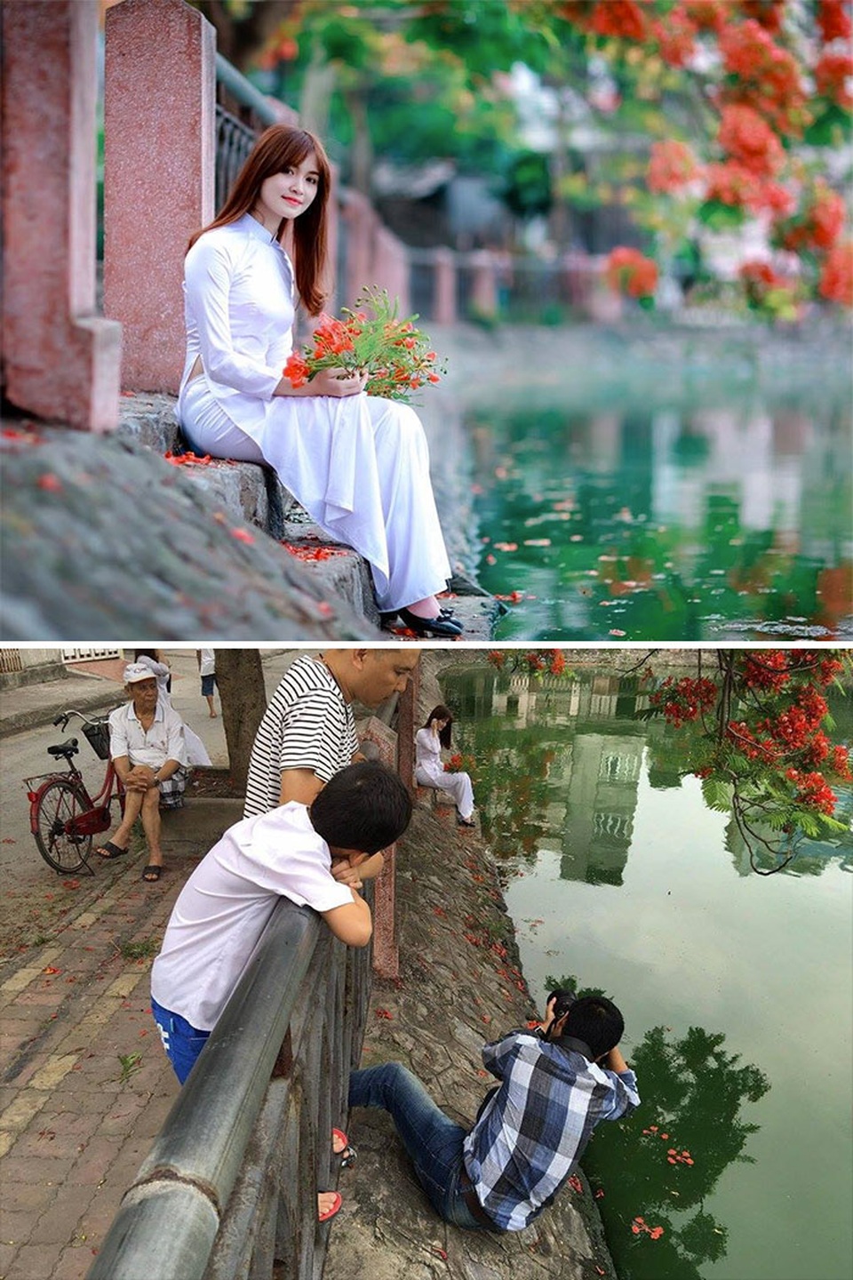 Cảnh hậu trường siêu hài hước sau những khung hình "đẹp lung linh" - 2 Phía sau một cô gái...