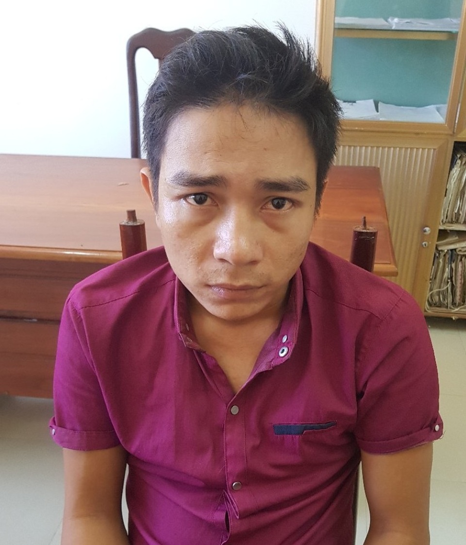 Đối tượng Văn Thảo tại cơ quan công an