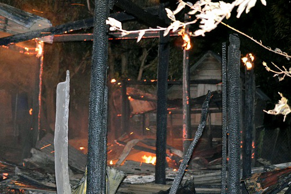 
Hiện trường vụ cháy nhà
