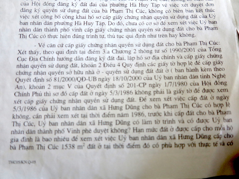 Hơn 13 năm, 10 phiên tòa mòn mỏi đi đòi một thửa đất: Thua kiện vì một bản sơ đồ!? - 2 Bản kháng nghị của Tòa án nhân dân tối cao chỉ rõ sơ đồ cấp đất ngày 5/3/1986 không phải là giấy tờ để được xem xét cấp giấy chứng nhận quyền sử dụng đất.