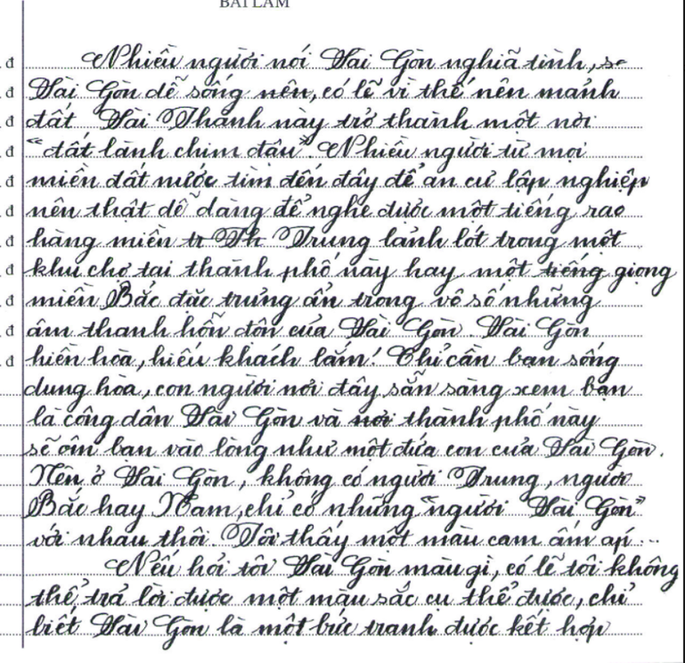 “Sài Gòn màu gì?” qua bài văn giành giải Nhất của nữ sinh lớp 7 - 4
