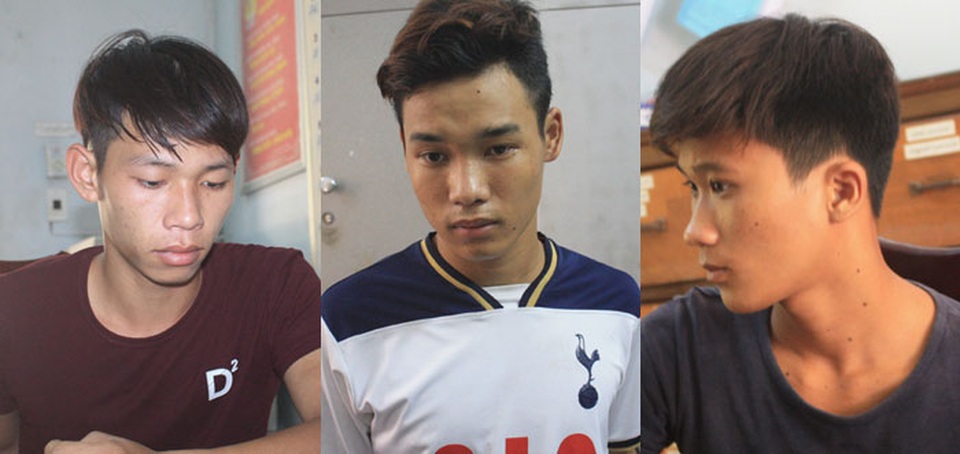 Bắt nóng nhóm đối tượng cướp giật hàng chục vụ - 1 
Ba đối tượng bị bắt tại cơ quan điều tra