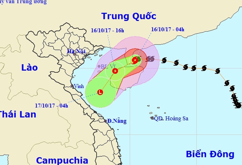 Bão số 11 sắp vào Vịnh Bắc Bộ - 1 Vị trí và hướng di chuyển của bão số 11 (Ảnh: NCHMF).