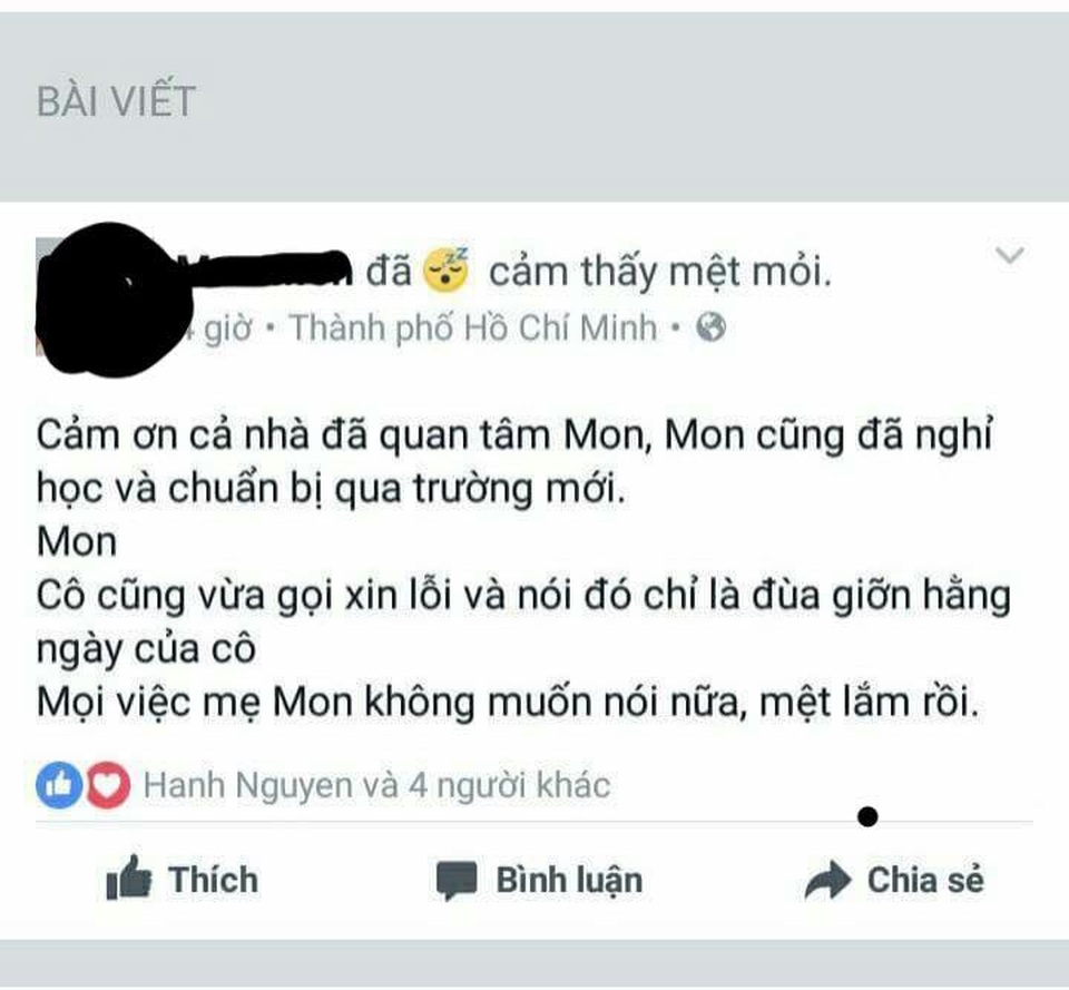 Bàng hoàng hình ảnh Hiệu trưởng dốc ngược, dọa ném trẻ qua cửa sổ - 4 Gia đình cháu M. cho biết sau sự việc, họ đã cho con nghỉ học